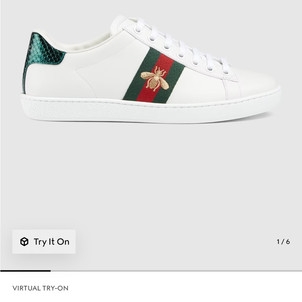 Gucci White and Green Sneakers